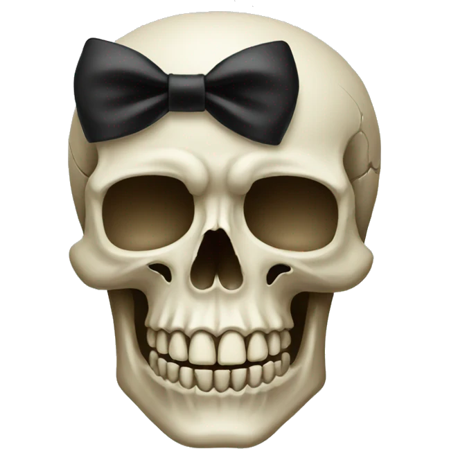skull with black bow  emoji