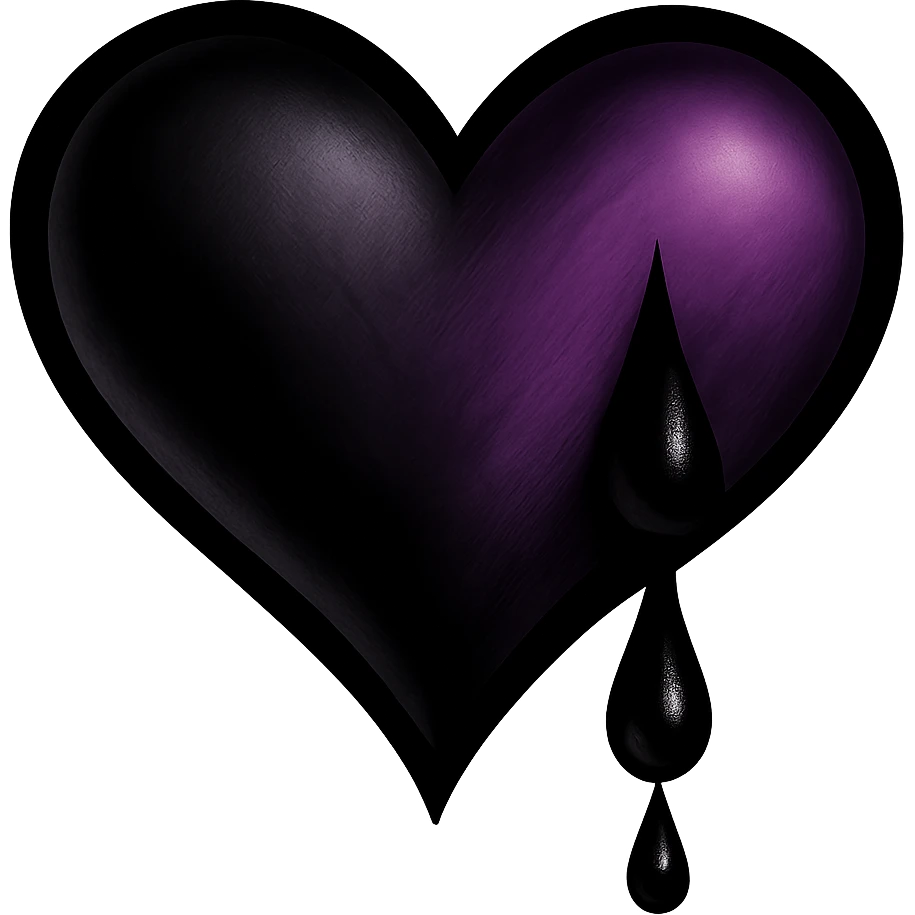 Remove the background, keep the emo heart with transparent background, preserving the emo heart style and details clearly visible on transparent background. emoji
