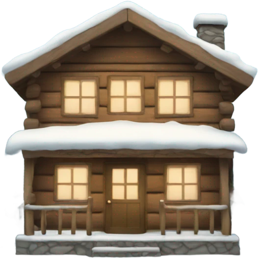 winter cabin emoji