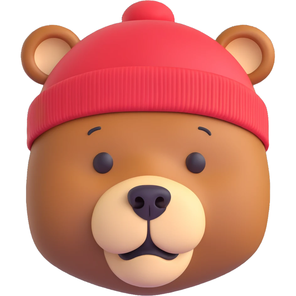 bear face with a beanie emoji