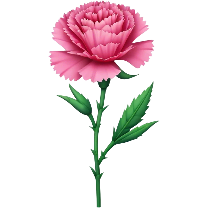single Carnation stem flowers emoji