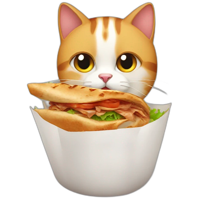 cat with doner emoji