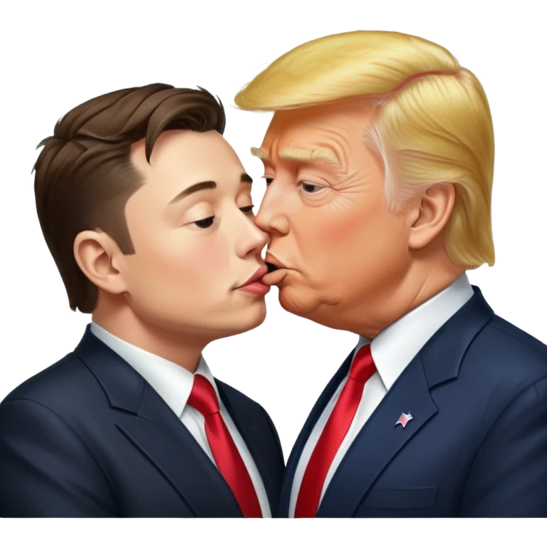 Elon musk kissing donald trump emoji