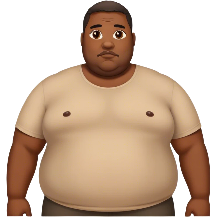 big fat black man in a cropped top emoji