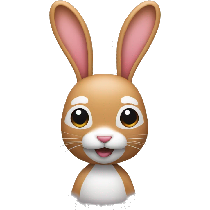 3d rabit face looking not straight emoji