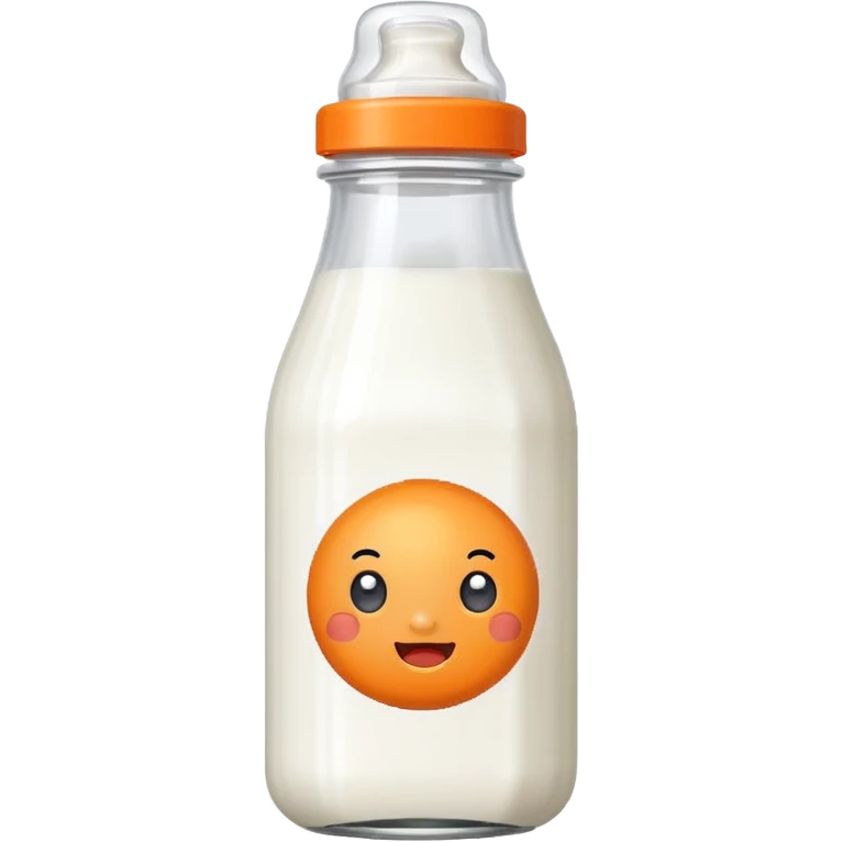 pixel art baby bottle containing milk with orange lid emoji