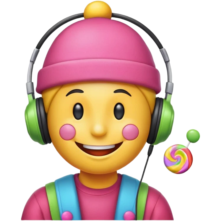 Smiley listening to candy music  emoji