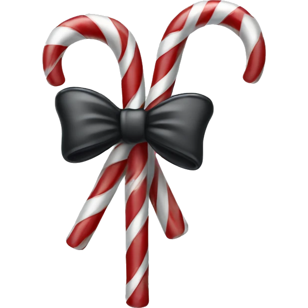 Light grey candy canes, with black bow on it emoji