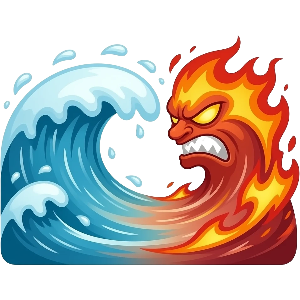 wave of magic and wave of rage without faces crashing into each other to copy/paste emoji