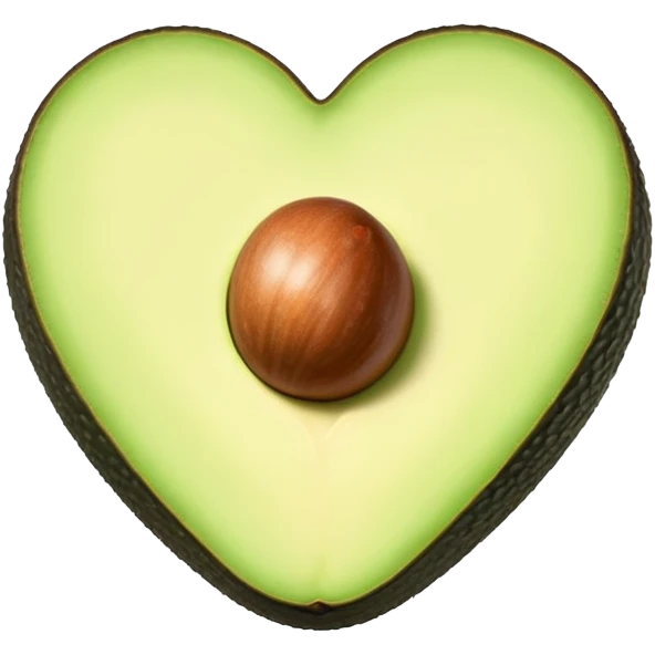 Pale avocado heart emoji