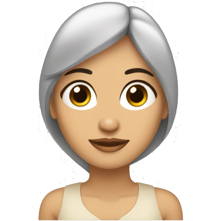 Mujer morena, media melena, ojos rasgados y piel morena emoji