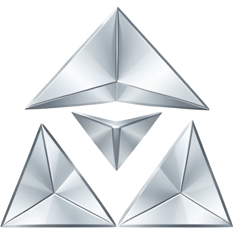 Four white corner brackets/partial squares positioned at each corner, pointing outward
Three white triangles arranged in an inverted triangular formation in the center (two triangles pointing down at the top, and one triangle pointing down below them) emoji
