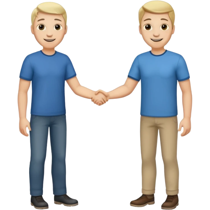 Two men shaking hands, full body emoji