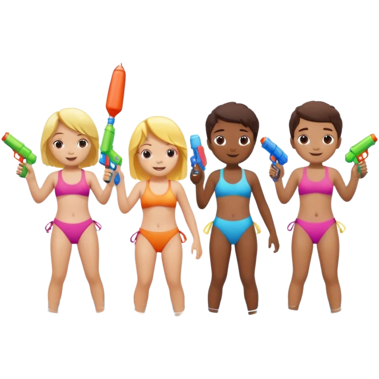 children playing with water guns emoji