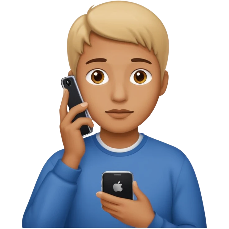 horizontal iphone under chin close up emoji