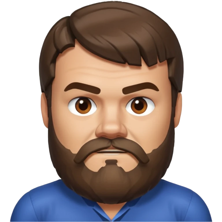 Jack black as steve from minecraft with a big beard emoji