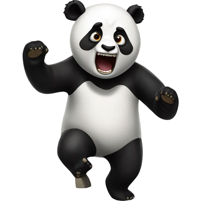 Terrifying and horrifying panda chasing someone emoji