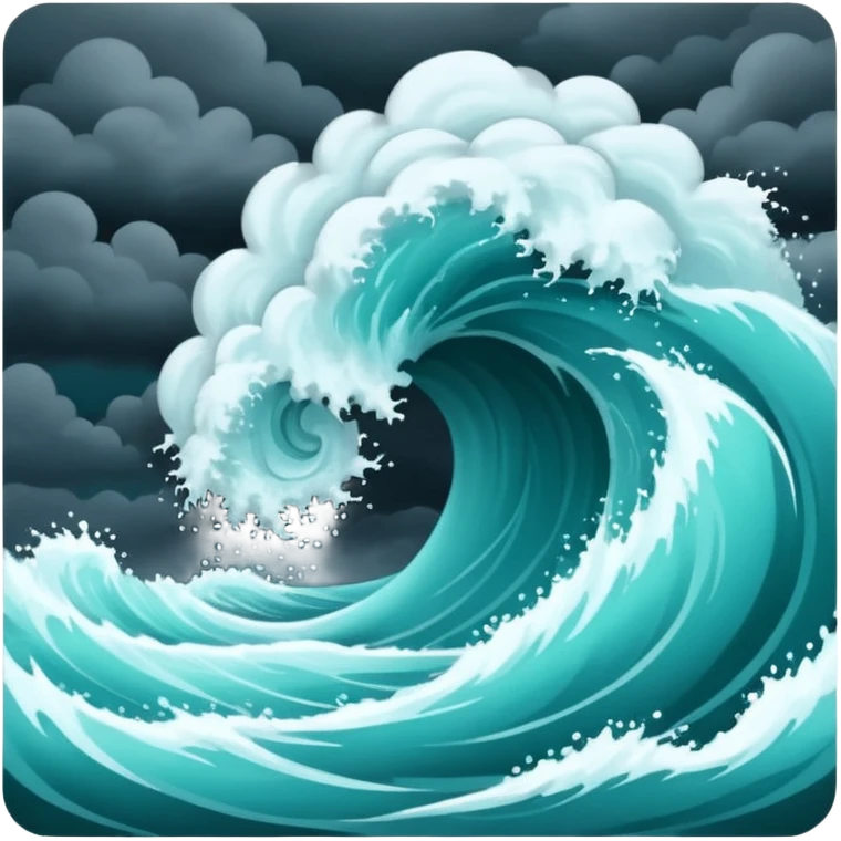 Swirl storm coming out of the water mark the colur teal emoji