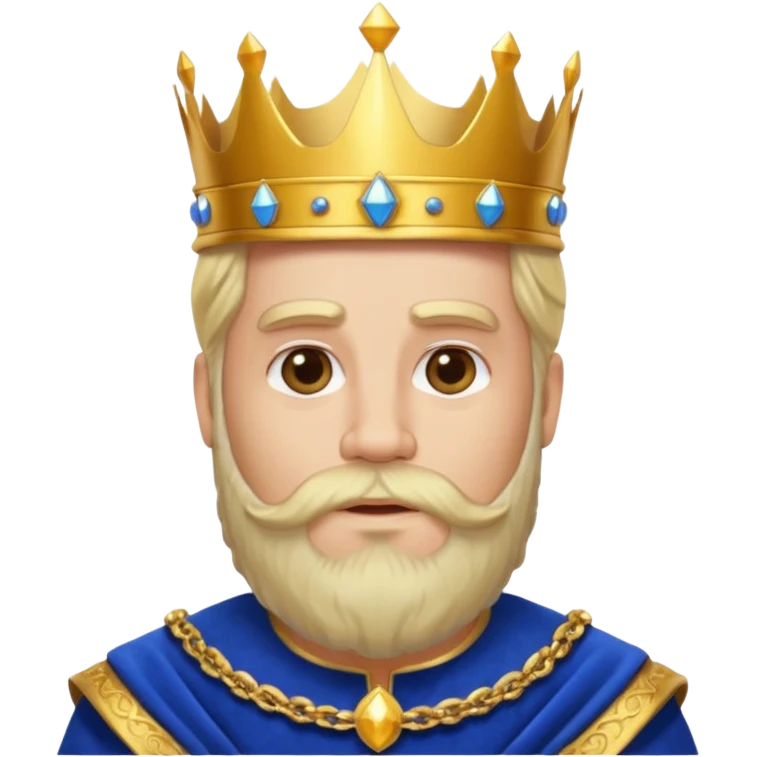 bearded king with crown and blue outfit blonde hair emoji
