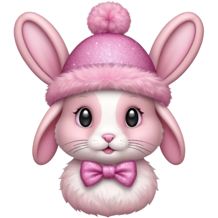 Pink bunny with glittery hat and bow.











 emoji