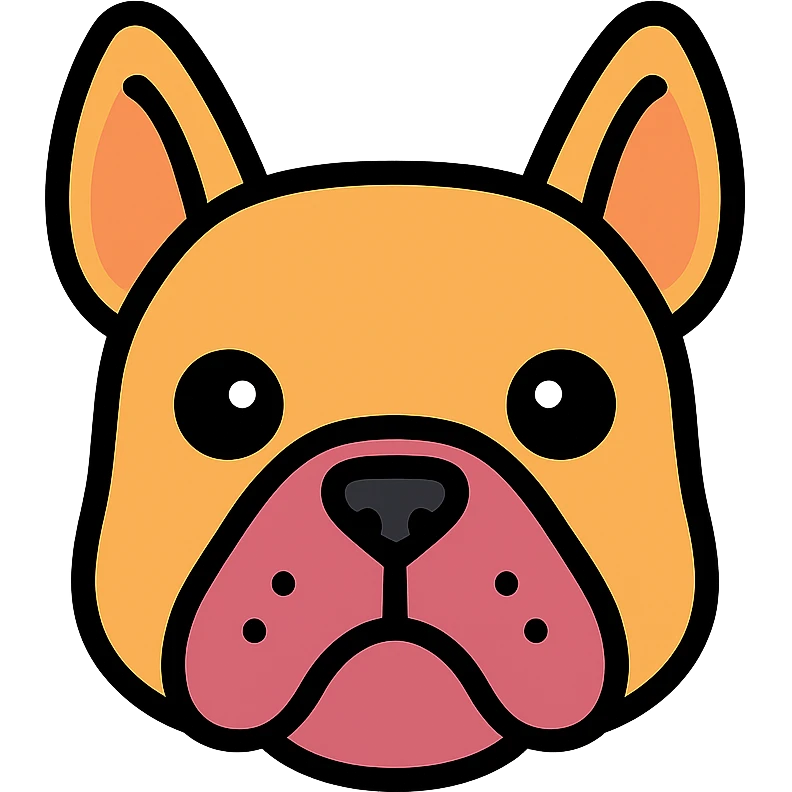 cute pocket bully face, modern and clear icon style emoji