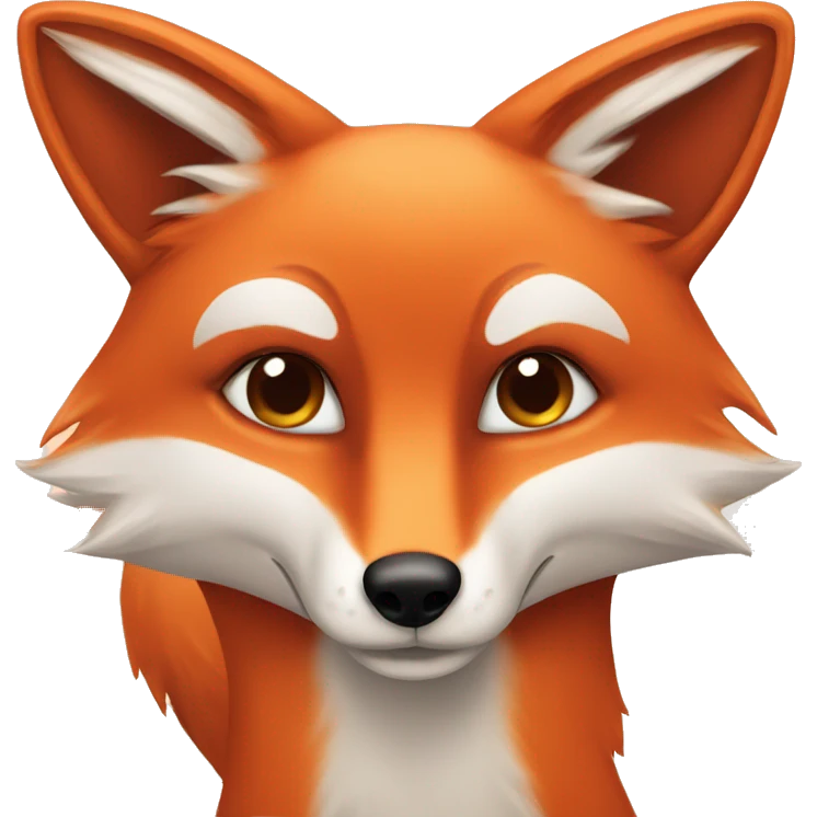 lush red fox face with heart shaped eyes emoji