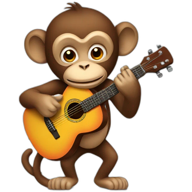 Monkey playing guitar emoji