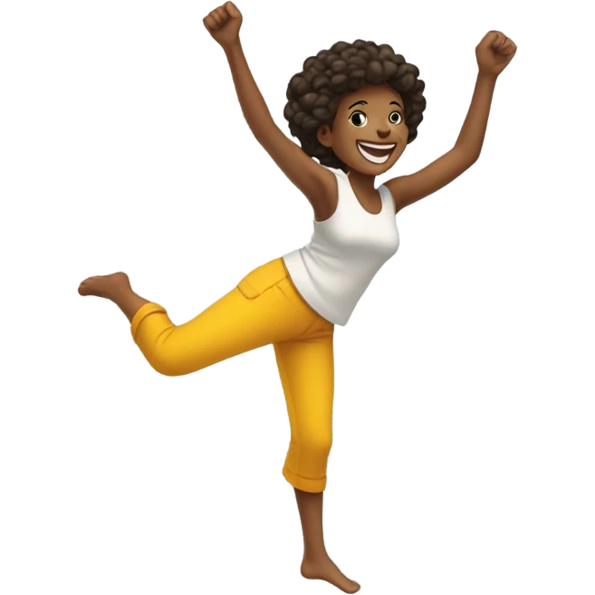 Women kicking her legs in love emoji