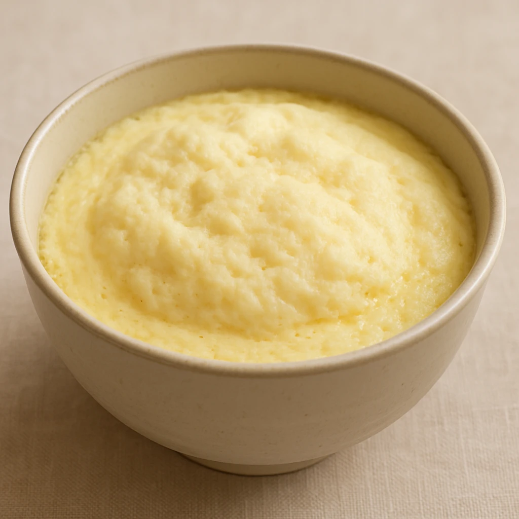 steamed egg, soft and fluffy, in a bowl, gentle colors emoji