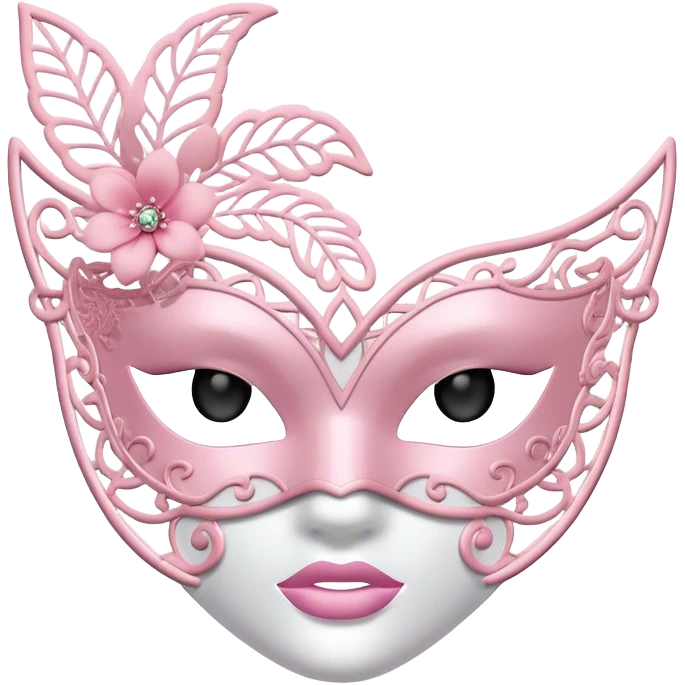 Light pink lace mask emoji