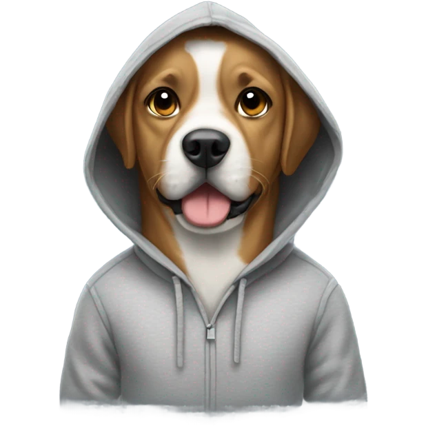 Dog wearing hoodie emoji