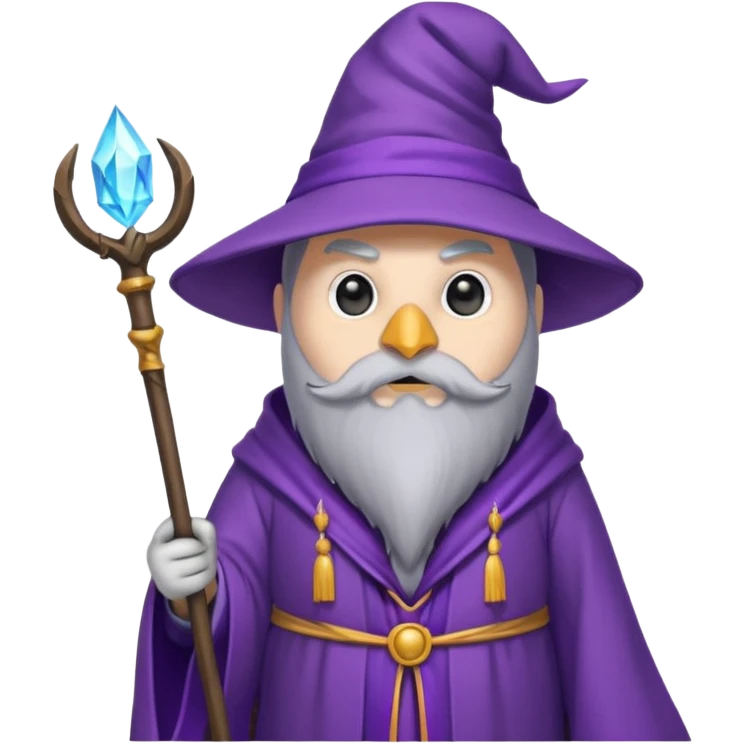 penguin wizard holding a staff emoji