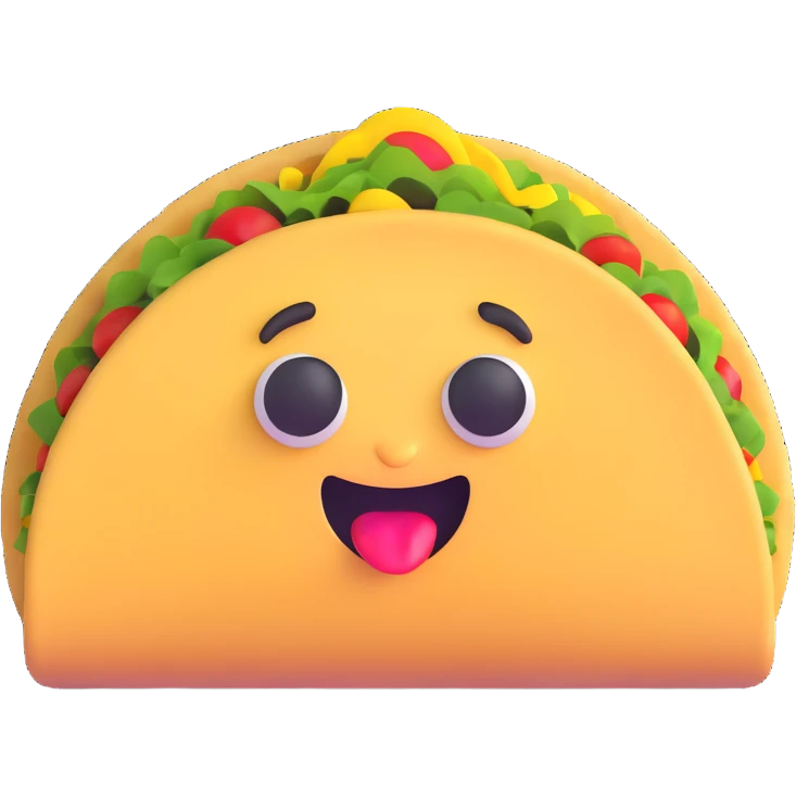 awkward taco, 3D emoji style emoji