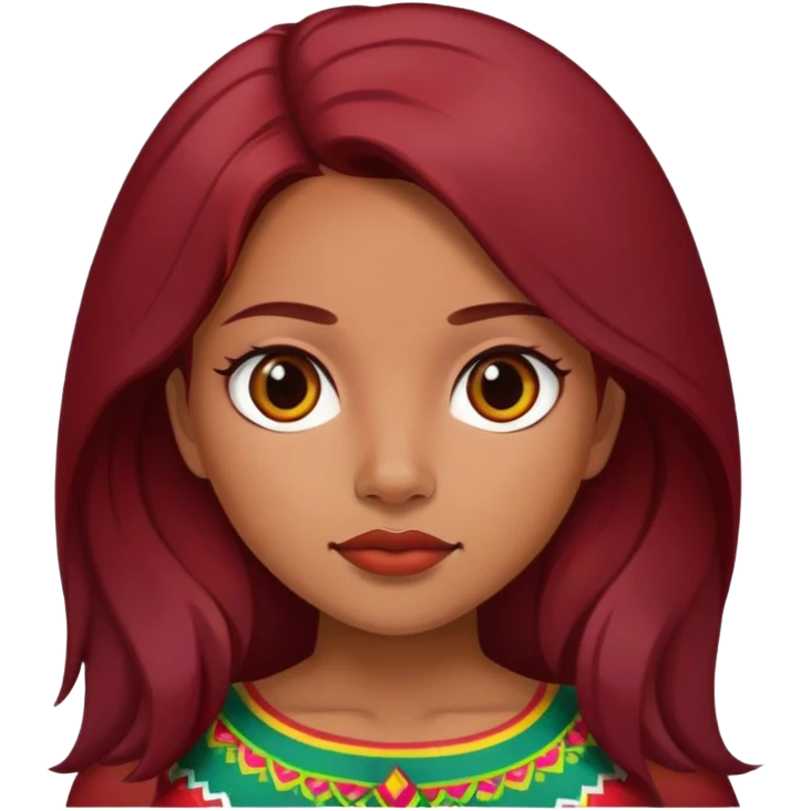 A mexican girl with a dark red hair  emoji