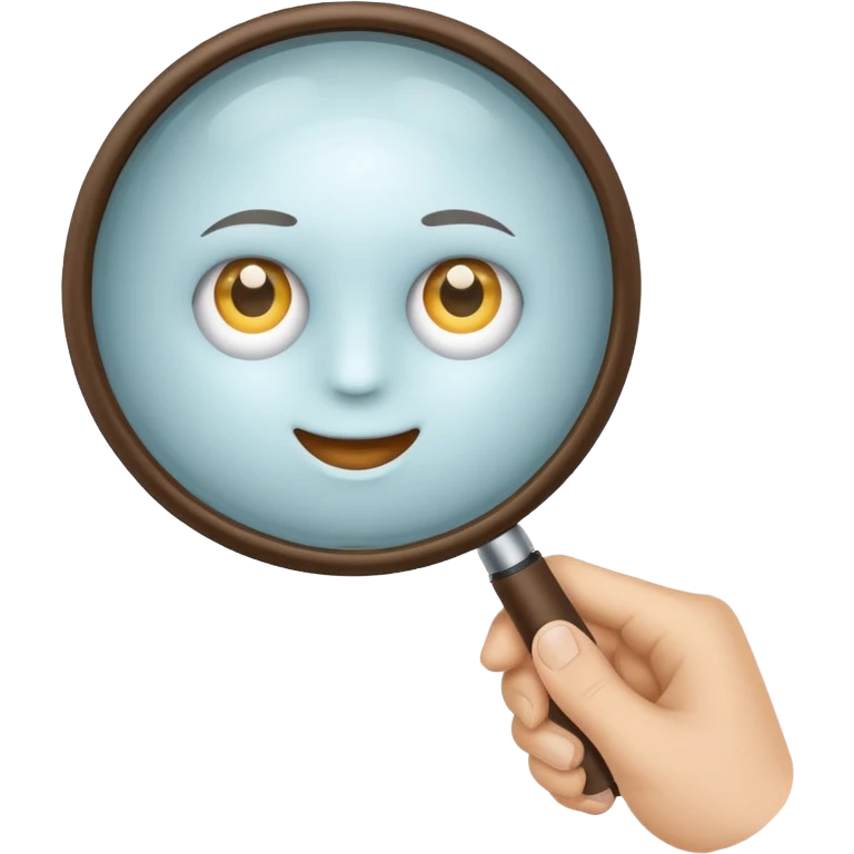a hand with a magnifying glass emoji