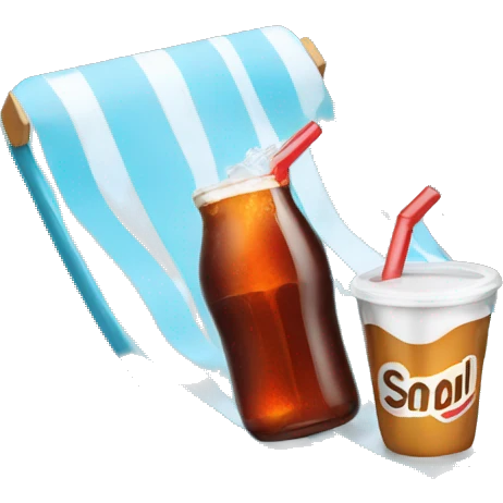 Sunbed with cola in the hand  emoji