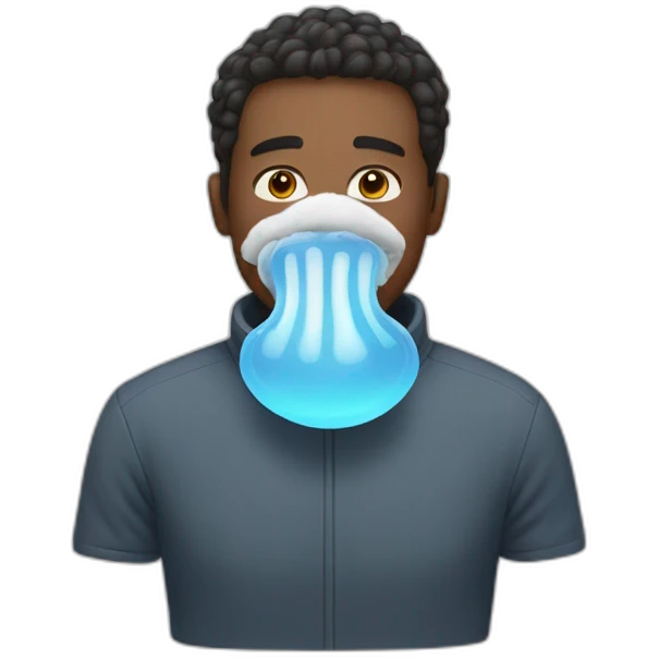MAN BREATHING COLD AIR emoji