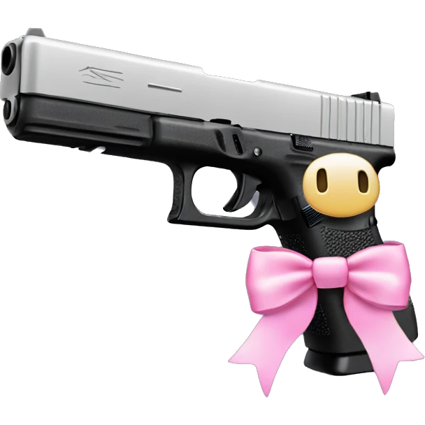 A Glock 17 with a pink bow emoji