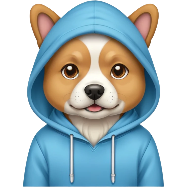 Dog wearing a hoodie emoji