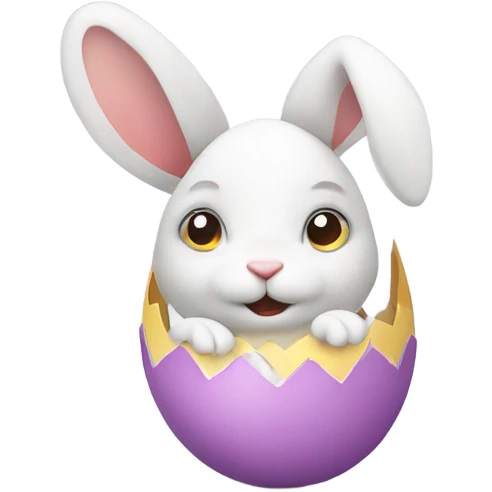easter egg with a bunny all in Easter theme emoji