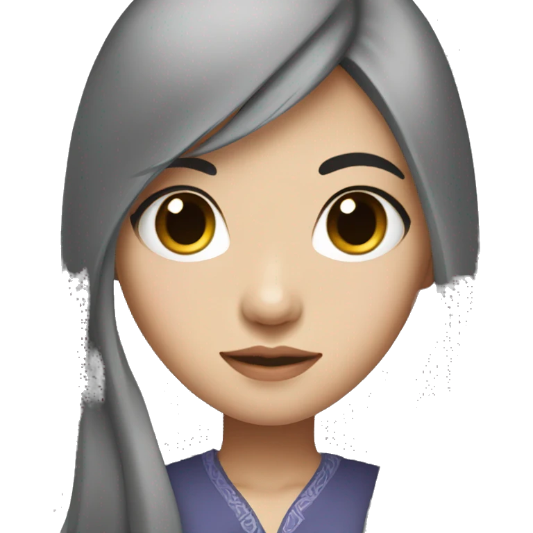 chinese girl with long black hair and dark brown eyes emoji