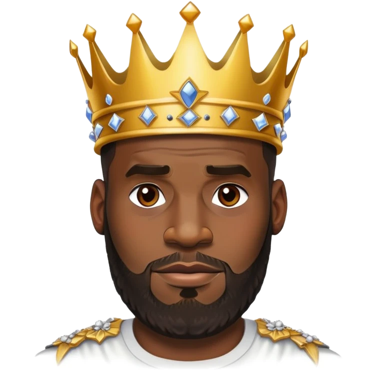 LeBron James face with beard and crown emoji emoji