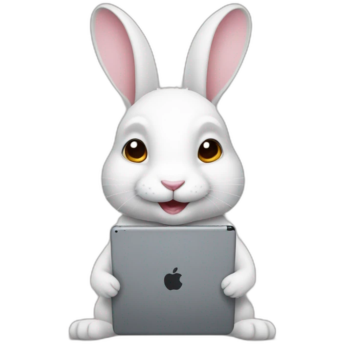 rabbit with an ipad emoji