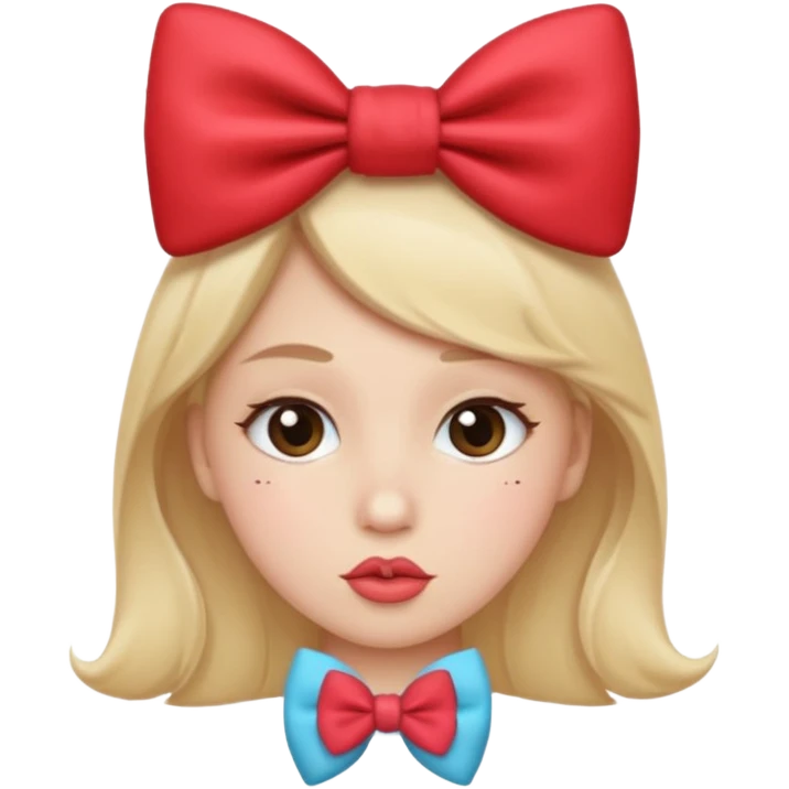 kissy face with bow emoji