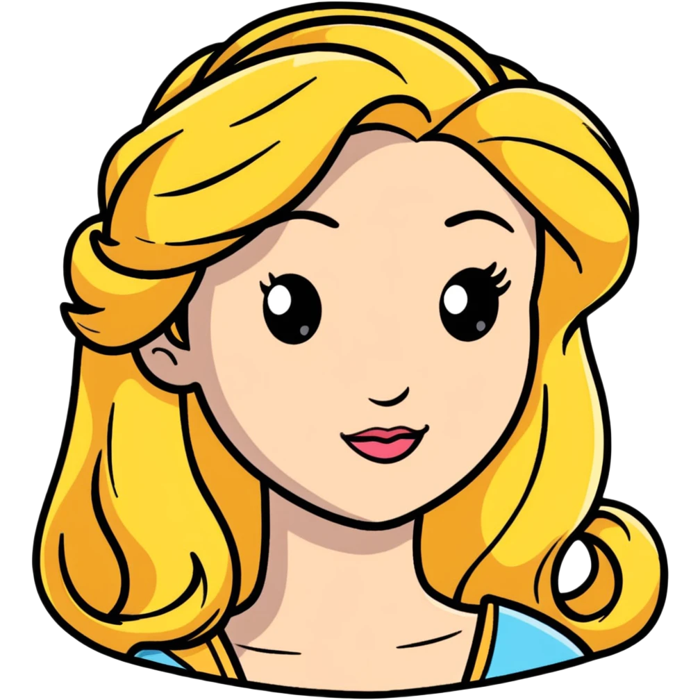 Disney princess face with long hair emoji