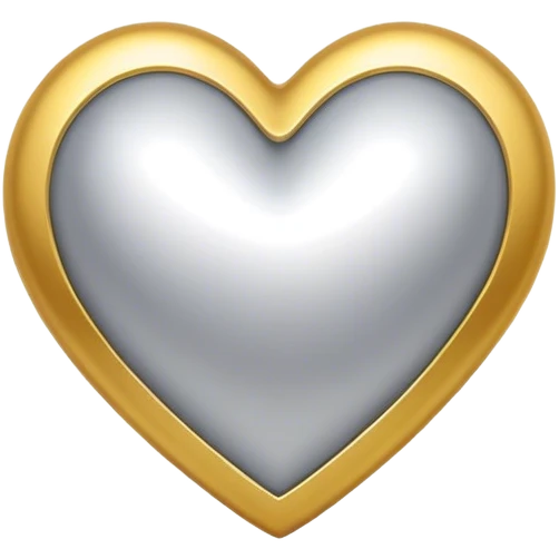 Gold and silver heart emoji