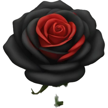 Black rose with red stem emoji