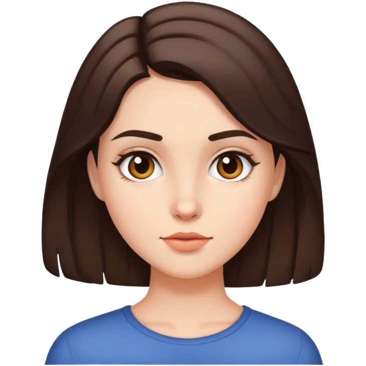brunette girl with hair in a side part emoji