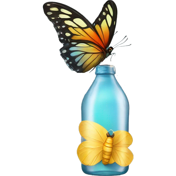 Butterfly with bottel emoji
