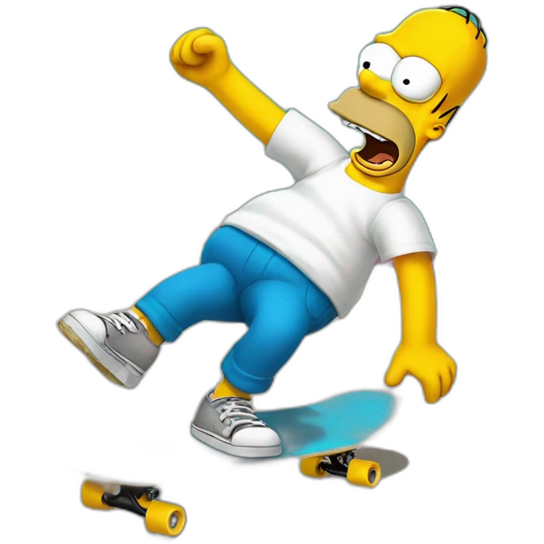 Homer Simpson riding skateboard emoji